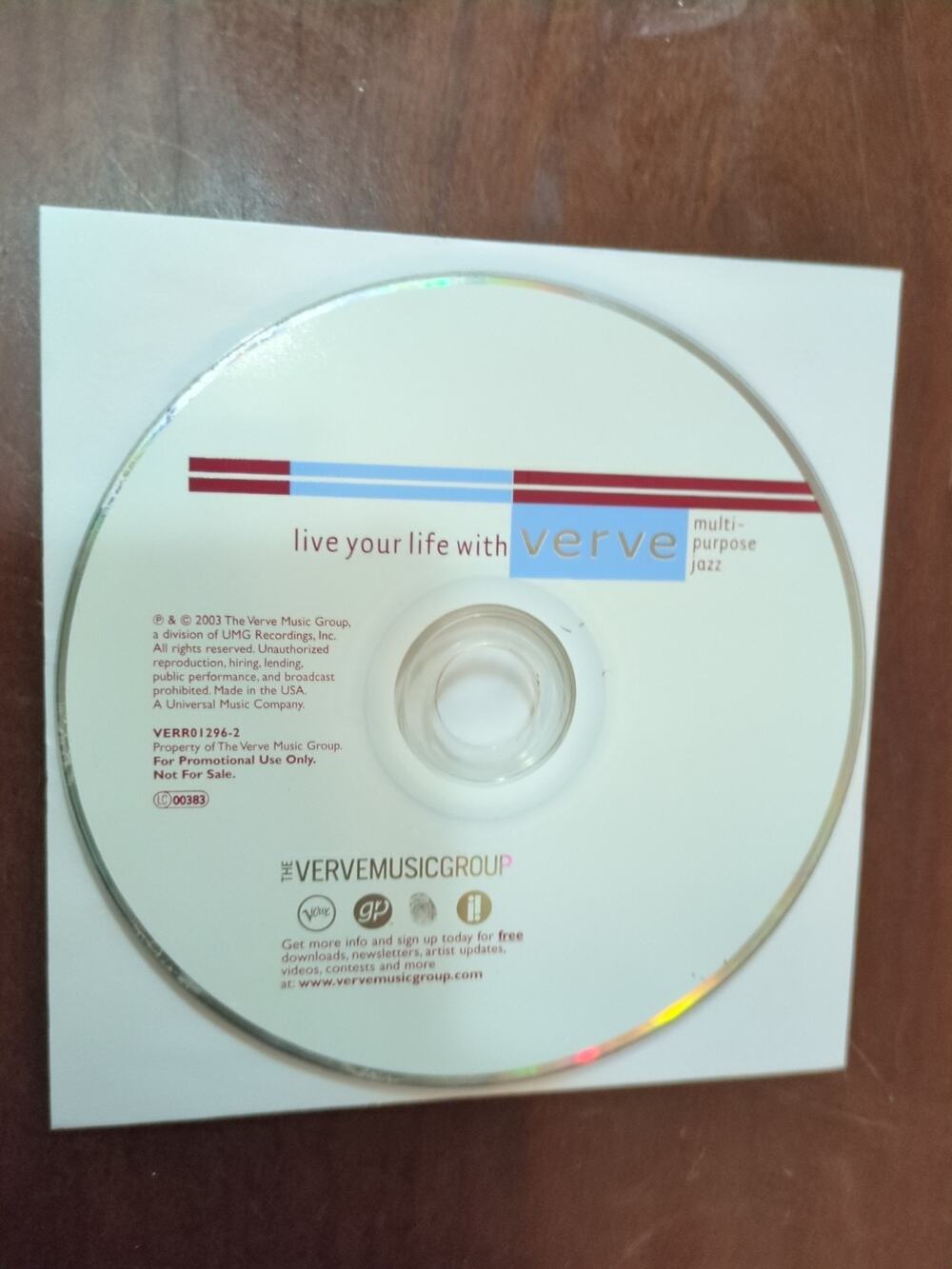 2003 LIVE YOUR LIFE WITH VERVE multi-purpose JAZZ PROMO CD disc only